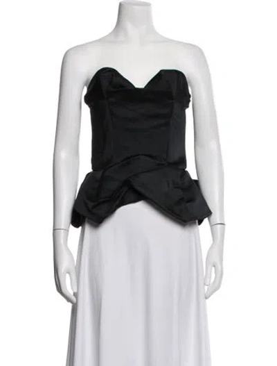 Pre-owned Area Strapless Top In Black