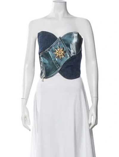 Pre-owned Area Strapless Top In White
