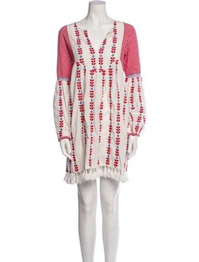 Pre-owned Area Striped Mini Dress In White