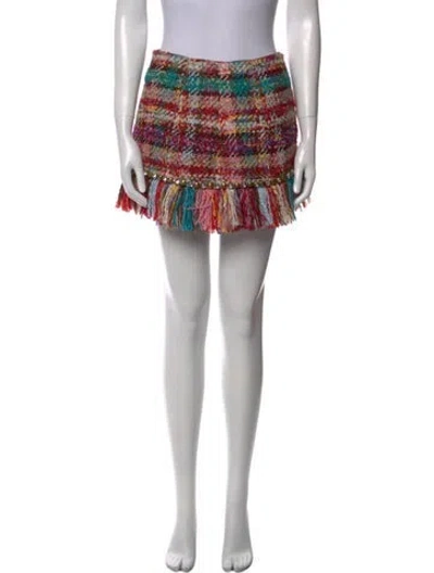 Pre-owned Area Striped Mini Skirt In Yellow