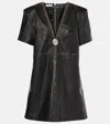 AREA STUDDED LEATHER SHIRT DRESS