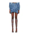 Area Sunray Denim Ruffle Mini Skirt In Blue