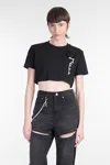 Area Crystal Rosette Cropped T-shirt