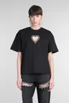 Area T-shirt In Black Cotton In Black