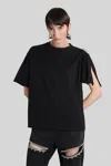 Area T-shirt In Black Cotton In Black
