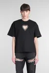 Area T-shirt In Black Cotton In Black