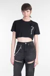 Area Crystal Rosette Cropped T-shirt