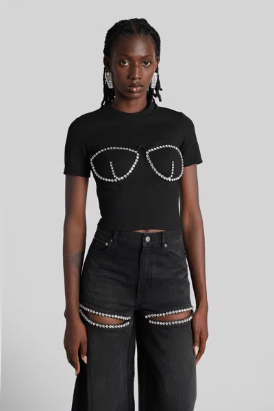 Area T-shirt In Black Rayon