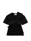Area Taffeta Knot T-shirt In Black