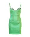 Area Crystal-embellished Metallic Jersey Mini Dress In Green