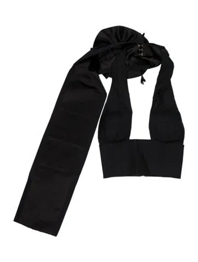Pre-owned Area Tie Neck Sleeveless Top W/ Tags In Black