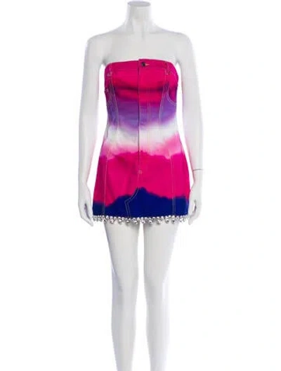 Pre-owned Area Tie-dye Print Mini Dress In Pink