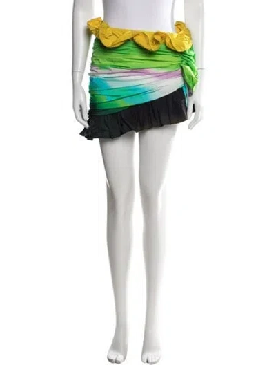 Pre-owned Area Tie-dye Print Mini Skirt In White