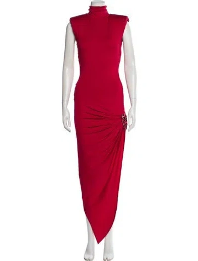Pre-owned Area Turtleneck Long Dress In Pink