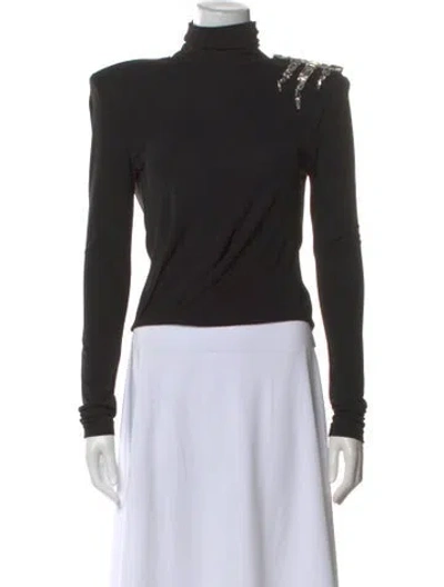 Pre-owned Area Turtleneck Long Sleeve Top In Black