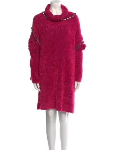 Pre-owned Area Turtleneck Mini Dress In Pink