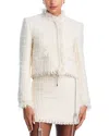 Area Tweed Eyelash Jacket In White