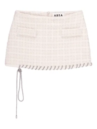 Area Tweed-texture Mini Skirt In Neutral