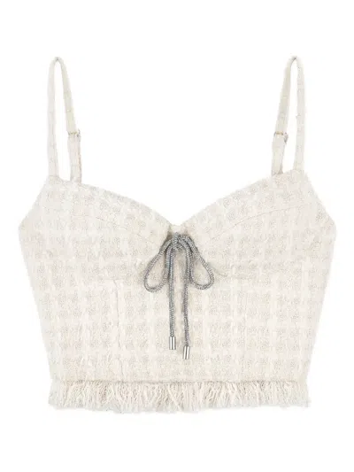 Area Tweed-texture Top In Neutral