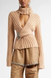 Area Twisted Knit Rib Turtleneck Sweater
