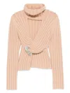 Area Twisted Knit Rib Turtleneck Sweater In 中性色