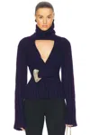 Area High-neck Sweater In Midnight Blue