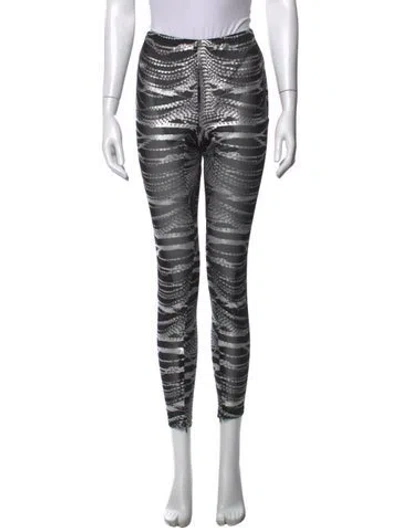 Pre-owned Area Vintage Skinny Leg Pants In Black/silver