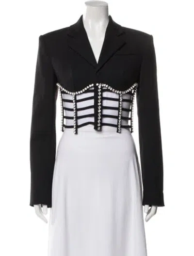 Pre-owned Area Virgin Wool Blazer In Black