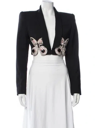 Pre-owned Area Virgin Wool Blazer In Black