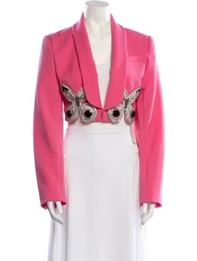 Pre-owned Area Virgin Wool Evening Jacket In Pink