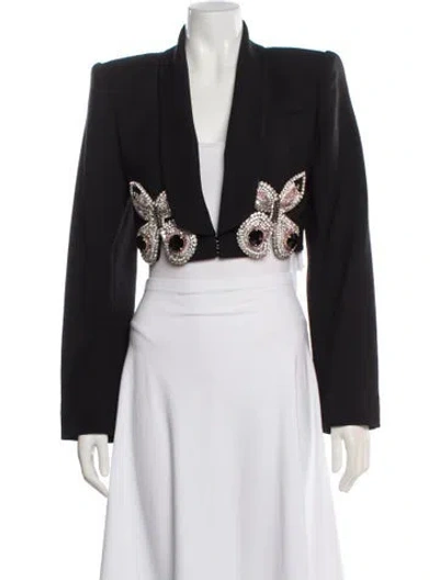 Pre-owned Area Virgin Wool Evening Jacket W/ Tags In Black