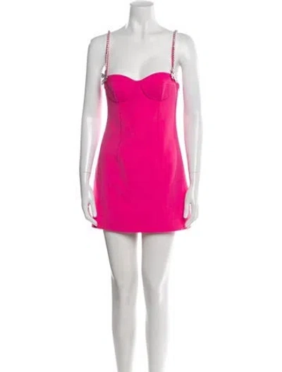 Pre-owned Area Virgin Wool Mini Dress In Pink