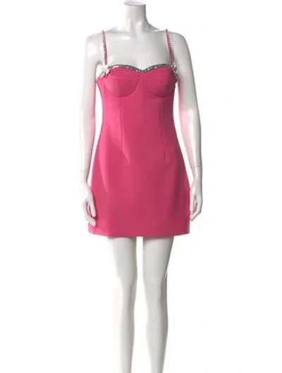 Pre-owned Area Virgin Wool Mini Dress In Pink