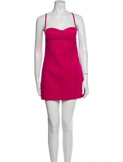 Pre-owned Area Virgin Wool Mini Dress In Pink