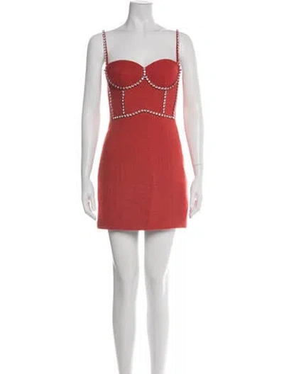 Pre-owned Area Virgin Wool Mini Dress In Pink