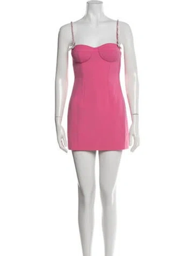 Pre-owned Area Virgin Wool Mini Dress In Pink
