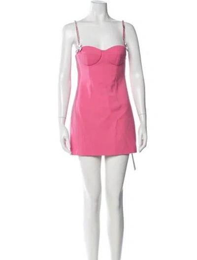 Pre-owned Area Virgin Wool Mini Dress In Pink