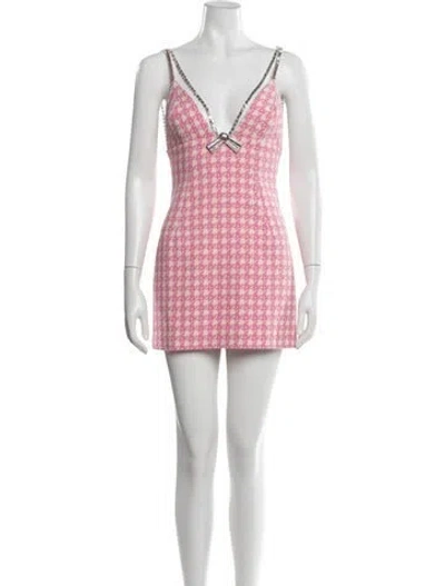 Pre-owned Area Virgin Wool Mini Dress In Pink