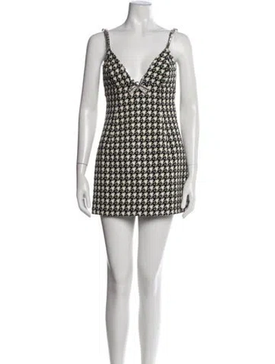 Pre-owned Area Virgin Wool Mini Dress W/ Tags In Neutrals
