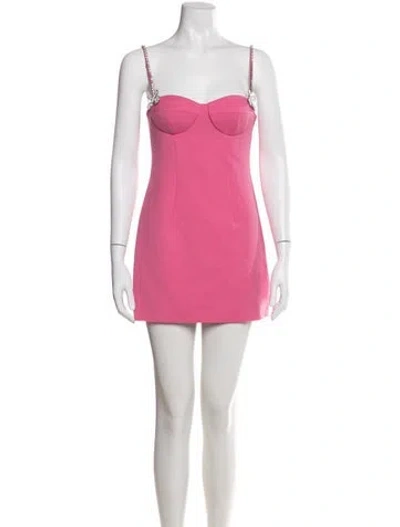 Pre-owned Area Virgin Wool Mini Dress W/ Tags In Pink