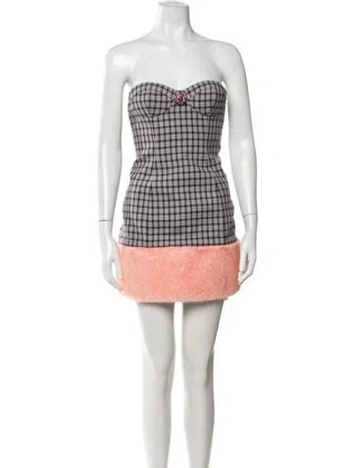 Pre-owned Area Virgin Wool Mini Dress W/ Tags In Purple