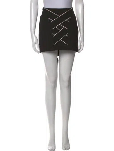 Pre-owned Area Virgin Wool Mini Skirt In Black