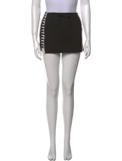 Pre-owned Area Virgin Wool Mini Skirt In Black