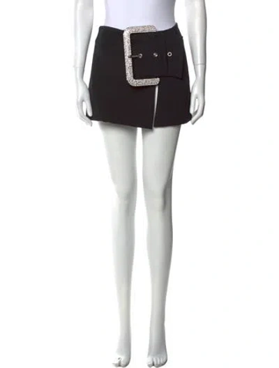 Pre-owned Area Virgin Wool Mini Skirt In Black