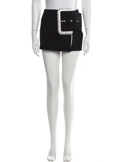 Pre-owned Area Virgin Wool Mini Skirt In Black