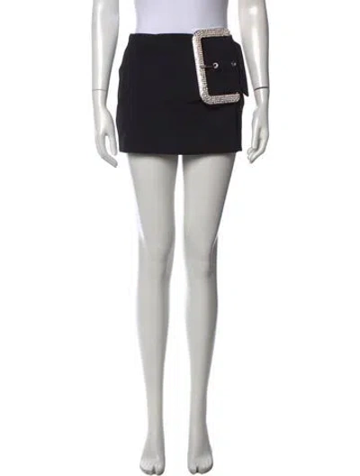 Pre-owned Area Virgin Wool Mini Skirt In Black