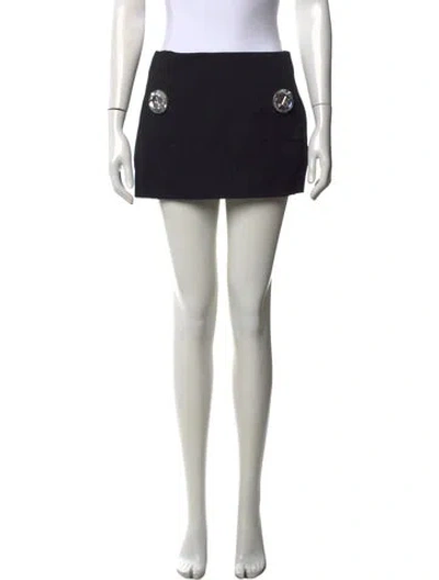 Pre-owned Area Virgin Wool Mini Skirt In Black