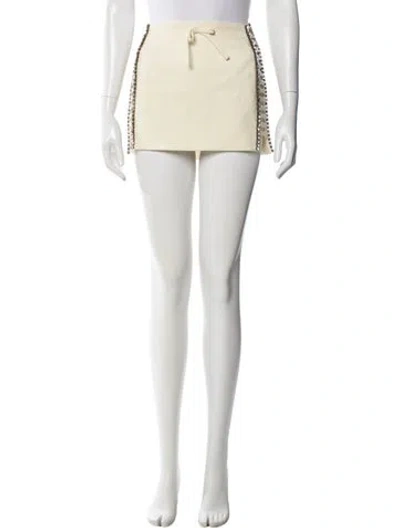 Pre-owned Area Virgin Wool Mini Skirt In Neutral