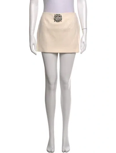 Pre-owned Area Virgin Wool Mini Skirt In Neutrals