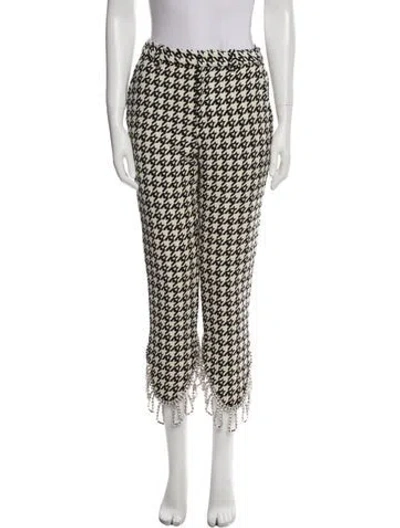 Pre-owned Area Virgin Wool Straight Leg Pants In White